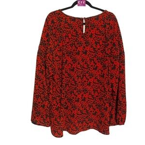 Lane Bryant Red Floral Swing Tunic 26/28